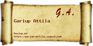 Gariup Attila névjegykártya